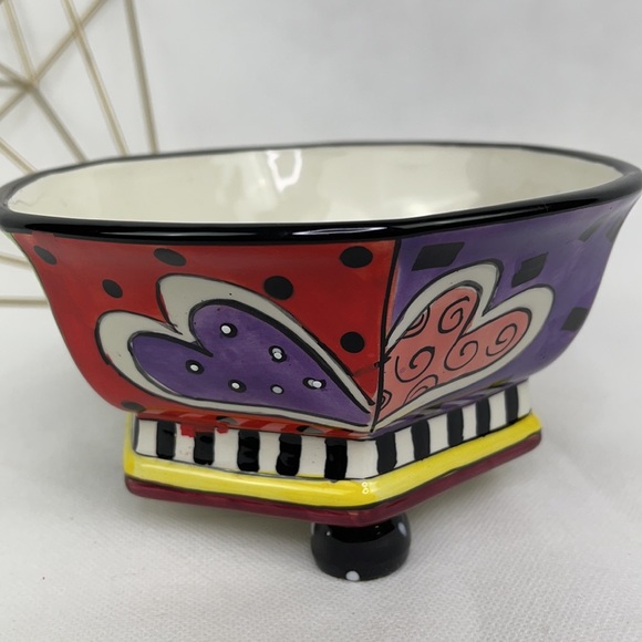 Hand Painted Multi Colored Heart Dish - Picture 6 of 10